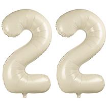 Balão LVMOQIQIU Número 22 em Folha Creme Branco 40"