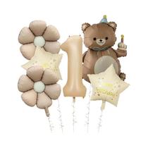 Balão Matte Daisy De 40 Polegadas, 6 Peças, Creme, Feliz Aniversário, Decoração De Festa Em Papel