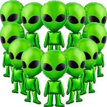 Balão Meooeck Alien, 12 peças, 80 cm, verde jumbo, para festa