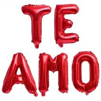 Balão Metalalizado Vermelho Te Amo 16 Polegadas