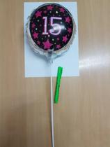 Balão Metalizado 15 Anos Festa De Debutante 9=23cm 8 unidades + pega-balão