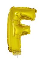 Balão Metalizado 16" Funny Letra F Dourado com Suporte Balão Metalizado 16" Funny Letra F Dourado com Suporte