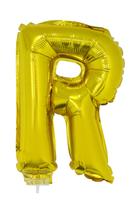 Balão Metalizado 16" Funny Letra R Dourado com Suporte