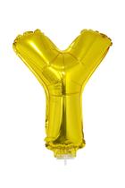 Balão Metalizado 16" Funny Letra Y Dourado com Suporte