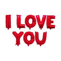 Balão Metalizado 16" I Love You - 1 Un - Silver Plastic