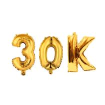 Balão Metalizado 30k Comemoração Números Grandes 1m Dourado Balão Metalizado 30k Comemoração Números Grandes 1m Dourado