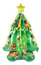 Balão Metalizado 3d Arvore De Natal 105x145cm Enfeite Natal Balão Metalizado 3d Arvore De Natal 105x145cm Enfeite Natal