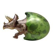 Balão Metalizado 3D Triceratops Dinosaur Egg Design 46x26cm Balão Metalizado 3D Triceratops Dinosaur Egg Design 46x26cm