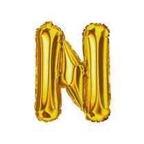 Balao metalizado 40cm dourado letra n Balao metalizado 40cm dourado letra n