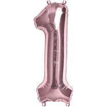 Balao metalizado 40cm rose gold numero 1 Balao metalizado 40cm rose gold numero 1