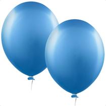 Balão Metalizado-9 Azul Happy Day - 50 Unidades