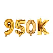 Balão Metalizado 950k Comemoração Números Grandes 1m Dourado Balão Metalizado 950k Comemoração Números Grandes 1m Dourado