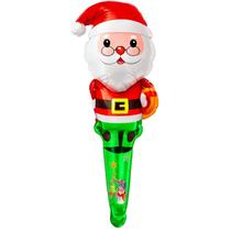 Balão Metalizado Bastão Papai Noel Natal Decoração 60cm Balão Metalizado Bastão Papai Noel Natal Decoração 60cm