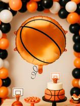 Balão Metalizado Bola de Basquete 45cm Festa Decoração