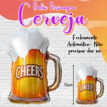 Balão Metalizado Cerveja 70cm Caneca de Chopp Cheers Boteco.