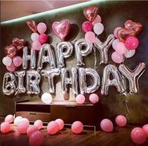 Balão Metalizado Colorido Happy Birthday - Festa Aniversário - Minha Torre Forte
