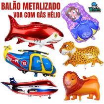 Balão Metalizado com Gás Hélio - Modelos Sortidos para Meninos ou Meninas Balão Metalizado com Gás Hélio - Modelos Sortidos para Meninos ou Meninas