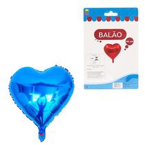Balão Metalizado Coração 46Cm C/lacre Gás / Ar Encher Canudo