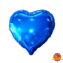 Balão Metalizado Coração Azul 10 polegadas 1un