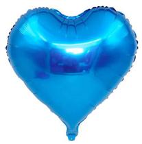 Balão Metalizado Coração Azul 20" 50cm - Mundo Bizarro