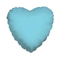 Balão Metalizado Coração Azul Bebê - 18 Polegadas
