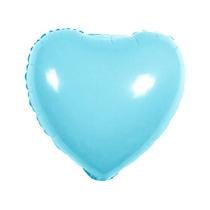 Balão Metalizado Coração Azul Claro - 10 Polegadas