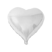 Balão Metalizado Coração Branco - 10 Polegadas