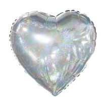 Balão Metalizado Coração Holográfico