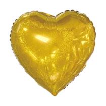 Balão Metalizado Coração Holográfico Ouro - 20 Polegadas Balão Metalizado Coração Holográfico Ouro - 20 Polegadas