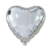 Balão Metalizado Coração Prata - 18 Polegadas
