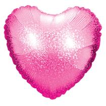 Balão Metalizado Coração Rosa Brilhante 45cm para Decoração de Festas Aniversário e Eventos Un