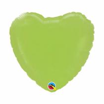 Balão metalizado coração verde lima 4 polegadas qualatex 60679