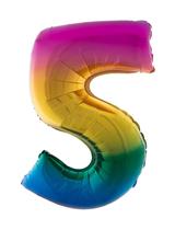 Balão Metalizado Degradê Número 5 - 1 Metro