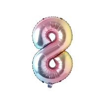 Balão Metalizado Degradê Número 8 - 40cm