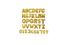 Balão Metalizado Dourado 40cm A - Z 0 -9 Escolha Balão Metalizado Dourado 40cm A - Z 0 -9 Escolha