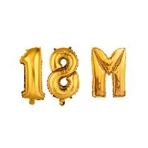 Balão Metalizado Dourado Comemoração 18M Instagram TikTok