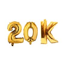 Balao Metalizado Dourado Comemoração 20k Instagram TikTok Balao Metalizado Dourado Comemoração 20k Instagram TikTok