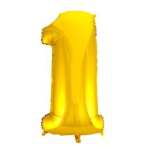 Balão Metalizado Dourado Número 1 - 70cm - Mundo Bizarro