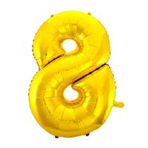 Balão Metalizado Dourado Número 8 - 70cm Balão Metalizado Dourado Número 8 - 70cm