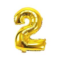 Balão Metalizado Dourado Números Decoração Festa 55 cm