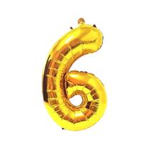 Balão Metalizado Dourado Números Decoração Festa 55 cm