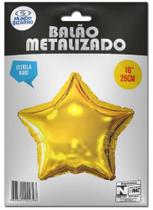 Balão Metalizado Estrela Ouro 10" (25cm) Mundo Bizarro