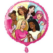 Balão metalizado exclusivo da Barbie, decoração de festa multicolorida de 18"