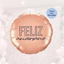 Balão Metalizado Feliz Aniversário Rose Gold - 45 x 45 cm - Animare - Valor Unitário