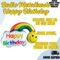 Balão Metalizado Happy Birthday 40cm Festa Decoraçao Aniversario Balão Metalizado Happy Birthday 40cm Festa Decoraçao Aniversario
