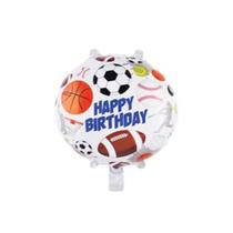Balão Metalizado Happy Birthday Esporte - 17 Polegadas - Ponto das Festas