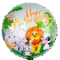 Balão Metalizado Happy Birthday Safari 43cm Festa Decoração
