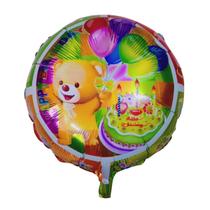 Balão Metalizado Happy Birthday Urso - 18 Polegadas