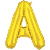 Balão Metalizado Letra a Dourado 40CM