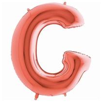Balão Metalizado letra G Rosé Gold - 14'' (36 cm)
